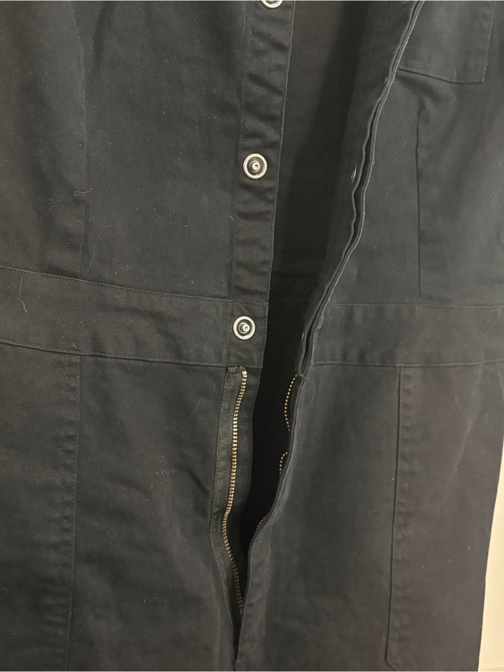 ATWYLD Pit Crew Jumpsuit Black Utility Coveralls Short Sleeve Women’s L USA Chic - Picture 13 of 15